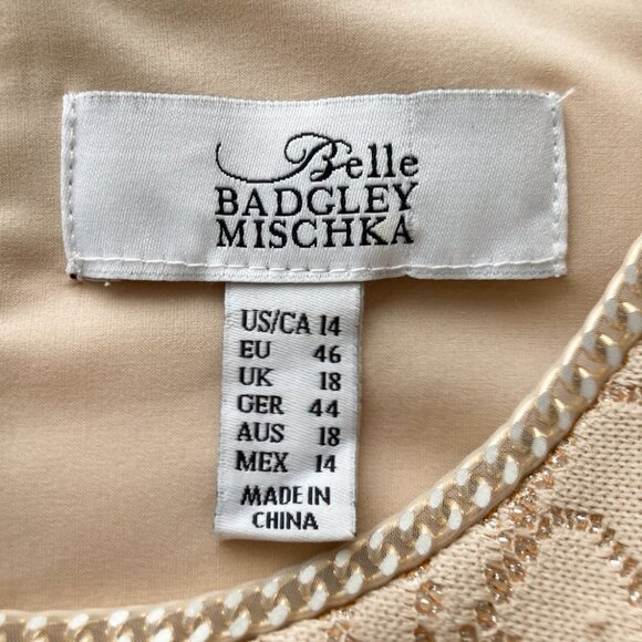 Badgley Mischka BELLE Lace Dress with Enmeshed Chain Detail - Picture 3 of 11